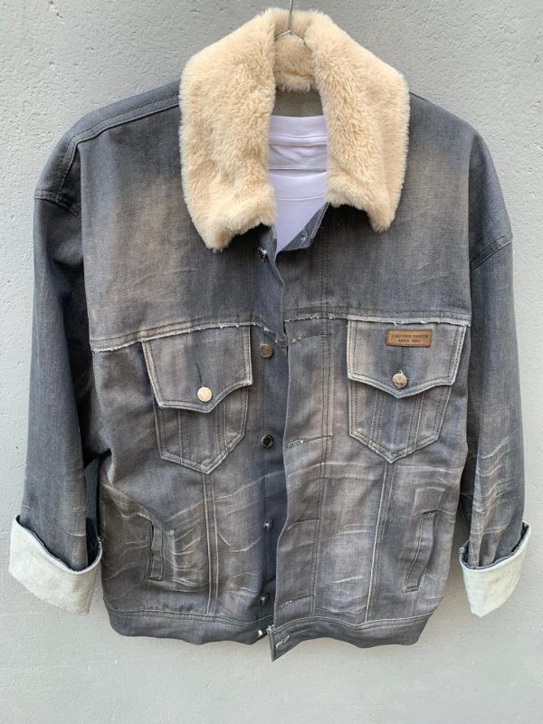 Fur Collar Denim Jacket - Image 5